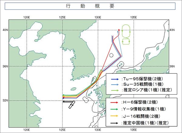 日本防卫省：中俄轰炸机进行从日本海到东海的长距离联合飞行 年度合作计划内行动